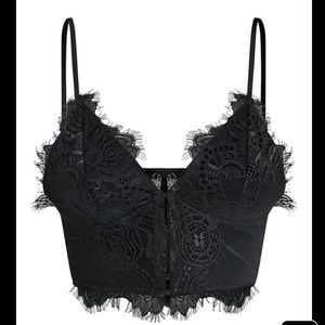 PrettyLittleThing,Hannah Black Eyelash Lace Corset